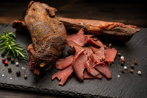 🧄 Beef Jerky Knoblauch – Premium Trockenfleisch aus Rinderkeule in Scheiben (50 g)